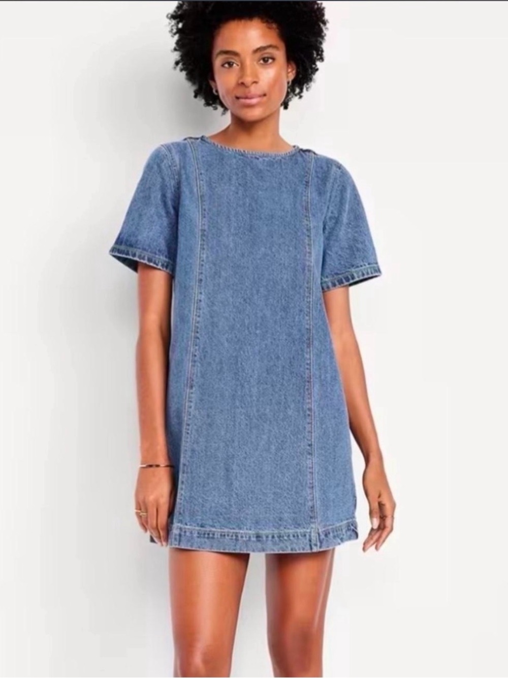Old Navy denim mini shift dress XL 100% cotton